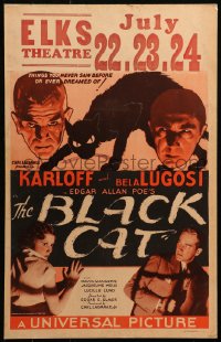 4d0184 BLACK CAT WC 1934 Boris Karloff, Bela Lugosi, Edgar Ulmer Universal horror, incredibly rare!