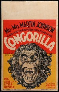 4d0187 CONGORILLA WC 1932 Osa & Martin Johnson in Africa, great different ape art, ultra rare!