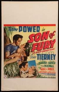 4d0202 SON OF FURY WC 1942 art of Tyrone Power w/beautiful Gene Tierney + Frances Farmer shown!