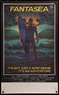 4f0036 FANTASEA Aust special poster 1979 cool Sharp artwork of surfer & ocean!