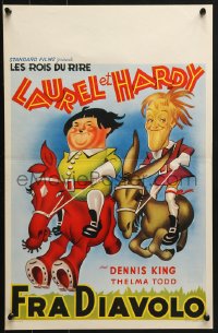 4f0193 DEVIL'S BROTHER Belgian R1950s Hal Roach, Hirschfeld art of Stan Laurel & Oliver Hardy!