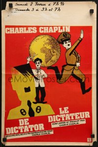 4f0205 GREAT DICTATOR Belgian R1968 Charlie Chaplin directs and stars, wacky WWII comedy!