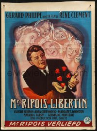 4f0216 LOVER BOY Belgian 1955 Monsieur Ripois, Gerard Philipe is the glow in every woman's eye!