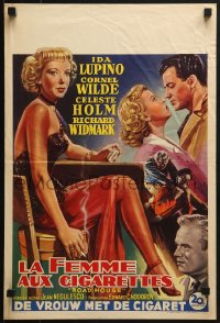 4f0233 ROAD HOUSE Belgian 1948 close up Ida Lupino & Cornel Wilde, film noir, cool art!