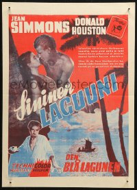 4f0078 BLUE LAGOON Finnish 1949 different art of sexy stranded Jean Simmons & Donald Houston!
