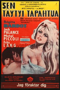 4f0090 LE MEPRIS Finnish 1964 Jean-Luc Godard's Contempt, sexiest Brigitte Bardot & Palance, rare!