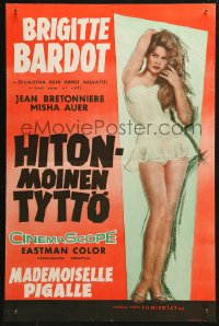 4f0106 THAT NAUGHTY GIRL Finnish 1957 different sexy Brigitte Bardot as Mam'zelle Pigalle, rare!