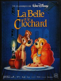 4f0063 LADY & THE TRAMP French 16x21 R1990s Walt Disney romantic canine dog classic cartoon!