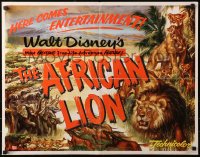4f0320 AFRICAN LION 1/2sh 1955 Walt Disney jungle safari documentary, cool wildlife animal images!