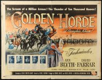 4f0371 GOLDEN HORDE style B 1/2sh 1951 Marvin Miller as Genghis Khan & sexy full-length Ann Blyth!