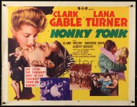 4f0381 HONKY TONK style A 1/2sh R1955 Clark Gable & Lana Turner, every kiss a thrill, very rare!