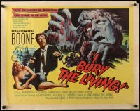 4f0384 I BURY THE LIVING 1/2sh 1958 out of a time-rotted tomb crawls unspeakable horror, ultra rare!