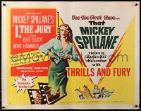 4f0391 I, THE JURY style A 1/2sh 1953 Mickey Spillane, Mike Hammer, sexy girl stripping, ultra-rare!