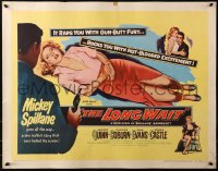 4f0408 LONG WAIT style A 1/2sh 1954 Mickey Spillane, art of Anthony Quinn & sexy girl tied up!
