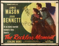 4f0445 RECKLESS MOMENT 1/2sh 1949 James Mason, scared Joan Bennett, directed by Max Ophuls!