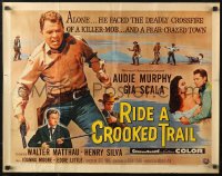 4f0449 RIDE A CROOKED TRAIL 1/2sh 1958 cowboy Audie Murphy faces a killer mob & a fear-crazed town!