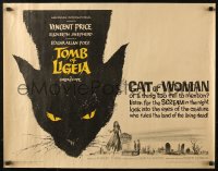 4f0472 TOMB OF LIGEIA 1/2sh 1965 Vincent Price, Roger Corman, Edgar Allan Poe, cool cat artwork!