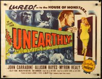 4f0474 UNEARTHLY 1/2sh 1957 John Carradine & sexy Allison Hayes lured to the house of monsters!