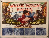 4f0478 WHITE WITCH DOCTOR 1/2sh 1953 art of Susan Hayward & Robert Mitchum in African!