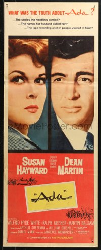 4f0610 ADA insert 1961 super close portraits of Susan Hayward & Dean Martin, what was the truth?