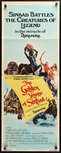 4f0682 GOLDEN VOYAGE OF SINBAD insert 1973 Ray Harryhausen, cool fantasy art by Kunstler!