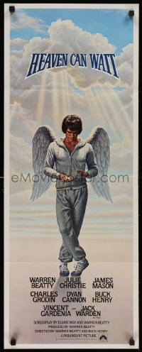 4f0693 HEAVEN CAN WAIT int'l insert 1978 Birney Lettick art of angel Warren Beatty!