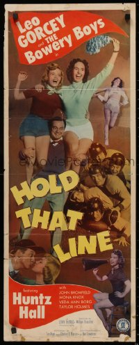 4f0697 HOLD THAT LINE insert 1952 Leo Gorcey & The Bowery Boys, sexy cheerleaders, college football!