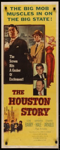 4f0703 HOUSTON STORY insert 1955 Gene Barry, Barbara Hale, Edward Arnold, William Castle, oil drilling!