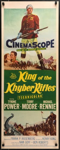 4f0719 KING OF THE KHYBER RIFLES insert 1954 full-length artwork of British soldier Tyrone Power!