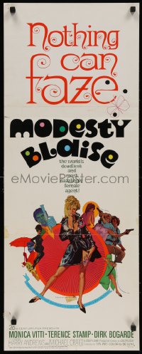 4f0739 MODESTY BLAISE insert 1966 Bob Peak art of sexiest female secret agent Monica Vitti!