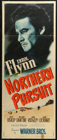 4f0749 NORTHERN PURSUIT insert 1943 Mountie Flynn pretends to help Nazis & betray Canada, rare!