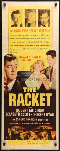 4f0771 RACKET insert 1951 Robert Ryan grabs sexy Lizabeth Scott, Robert Mitchum, Howard Hughes!