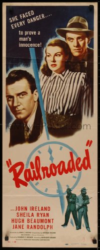 4f0774 RAILROADED insert 1947 Sheila Ryan faced every danger to prove a man's innocence!