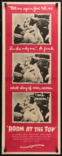 4f0786 ROOM AT THE TOP insert 1959 Laurence Harvey loves Heather Sears AND Simone Signoret!