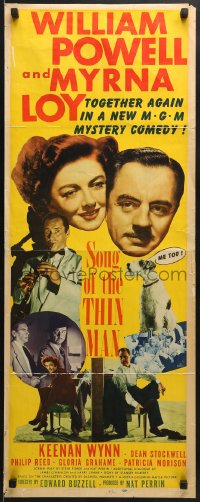 4f0805 SONG OF THE THIN MAN insert 1947 William Powell, Myrna Loy, and Asta the dog too!