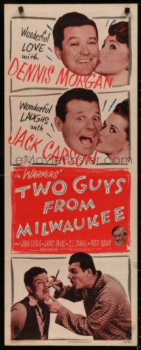 4f0831 TWO GUYS FROM MILWAUKEE insert 1946 Dennis Morgan, Jack Carson, Joan Leslie, Janis Paige