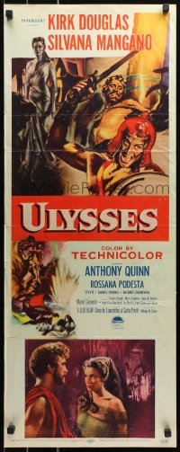 4f0832 ULYSSES insert 1955 art of Kirk Douglas & sexy Silvana Mangano!