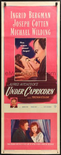 4f0834 UNDER CAPRICORN insert 1949 romantic Ingrid Bergman & Joseph Cotten, Alfred Hitchcock!