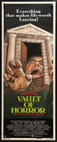 4f0838 VAULT OF HORROR insert 1973 Tales from Crypt sequel, cool art of death's waiting room!