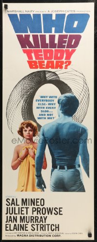 4f0850 WHO KILLED TEDDY BEAR insert 1965 Juliet Prowse sleeps with every slob, but not Sal Mineo!