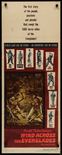 4f0852 WIND ACROSS THE EVERGLADES insert 1958 Burl Ives, written by Budd Schulberg, Nicholas Ray!