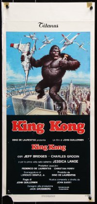 4f0577 KING KONG Italian locandina 1976 art of BIG Ape on the Twin Towers holding Jessica Lange!