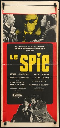 4f0598 SPIES Italian locandina 1957 Henri-Georges Clouzot, wacky completely different spy images!