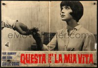 4f0523 MY LIFE TO LIVE Italian 19x27 pbusta 1963 Jean-Luc Godard's Vivre sa Vie, Anna Karina!