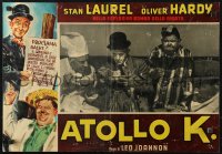 4f0532 UTOPIA Italian 18x26 pbusta 1951 different image of Stan Laurel & Oliver Hardy, Atoll K!