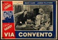 4f0533 VIA CONVENTO Italian 19x28 pbusta R1959 wacky Stan Laurel and laughing Oliver Hardy!