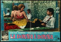 4f0536 WOMAN IS A WOMAN Italian 18x27 pbusta 1961 Godard, Jean-Paul Belmondo, Anna Karina!