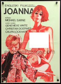 4f0284 JOANNA Yugoslavian 19x26 1968 Genevieve Waite in the title role, Michael Sarne, different!