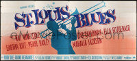 4g0343 ST. LOUIS BLUES 24sh 1958 Nat King Cole, the life & music of W.C. Handy, cool silhouette art!