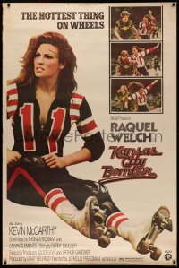 4g0114 KANSAS CITY BOMBER 40x60 1972 sexy roller derby girl Raquel Welch, hottest thing on wheels!